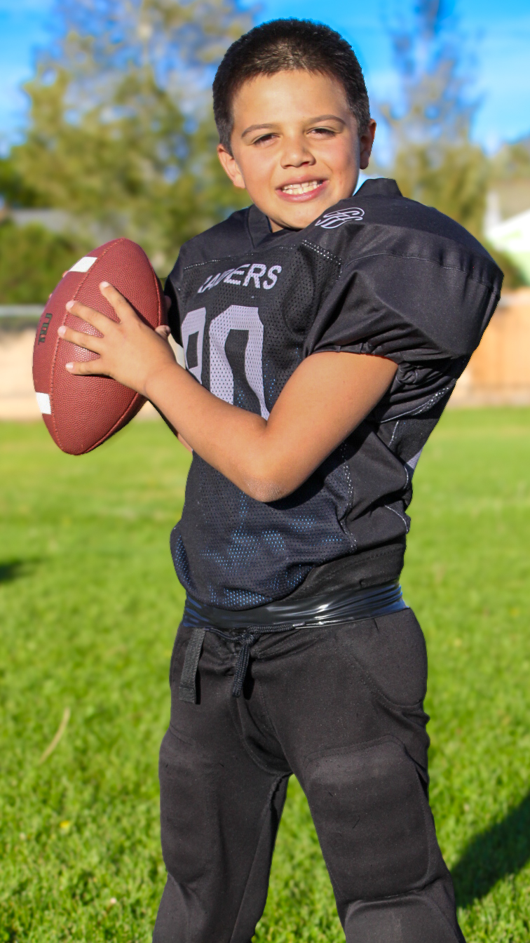 Football player with gear