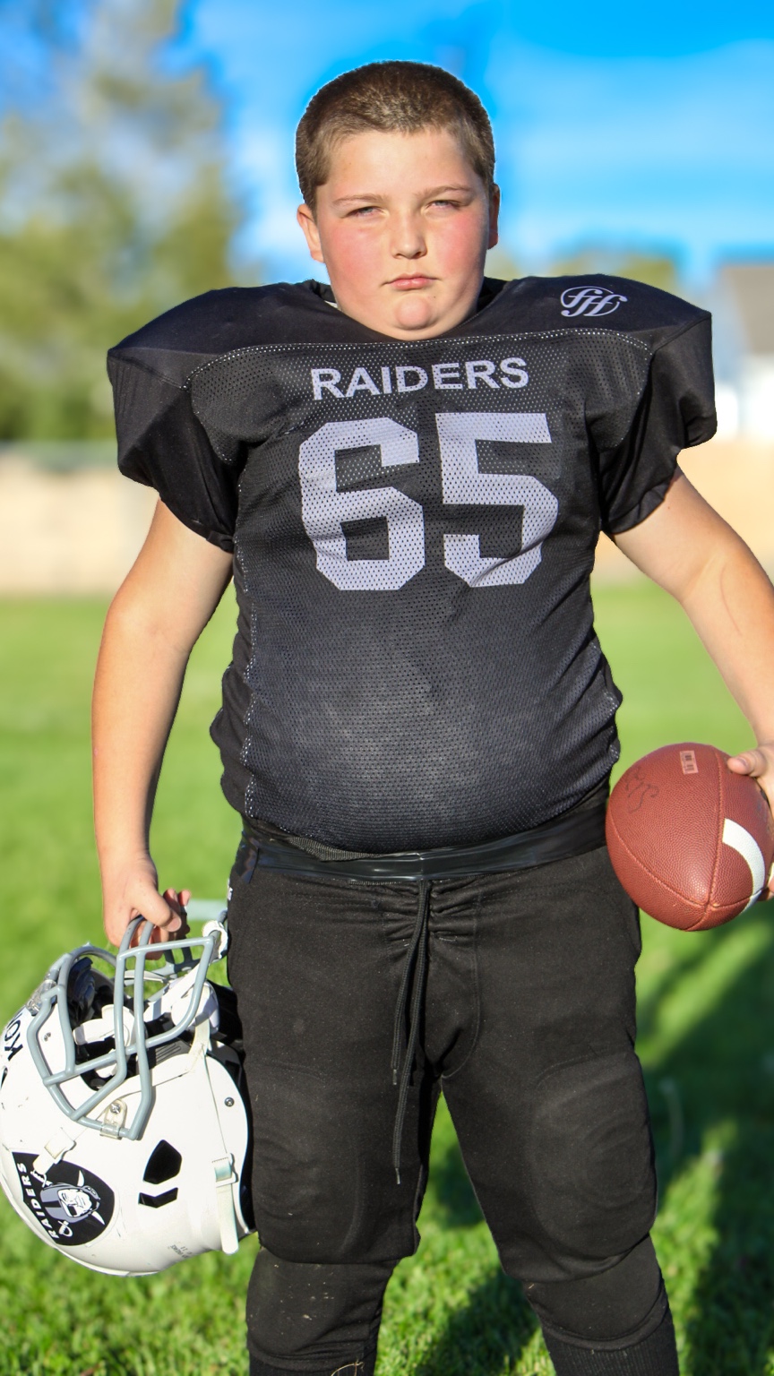 Youth football athlete