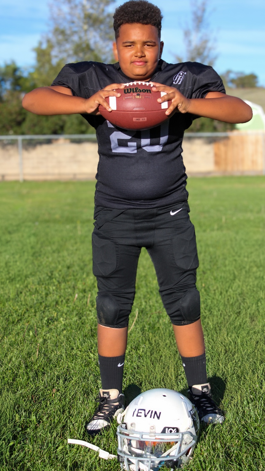 Youth player football portrait